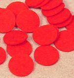RED KEY FELT DISCS – INDIVIDUAL SIZES